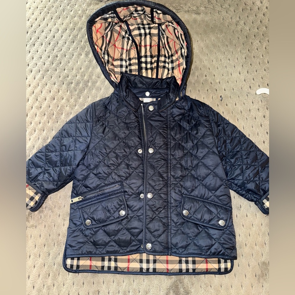 Used. Burberry Check Toddler coat. Size 2T. Final Sale